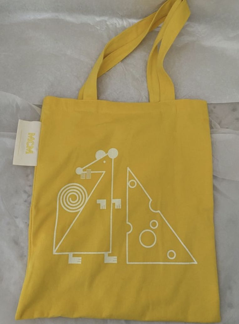Mcm canvas tote best sale bag