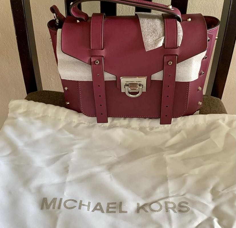 Michael Kors Manhattan Top Handle Bag Medium Lagoon in Leather with  Silvertone  GB