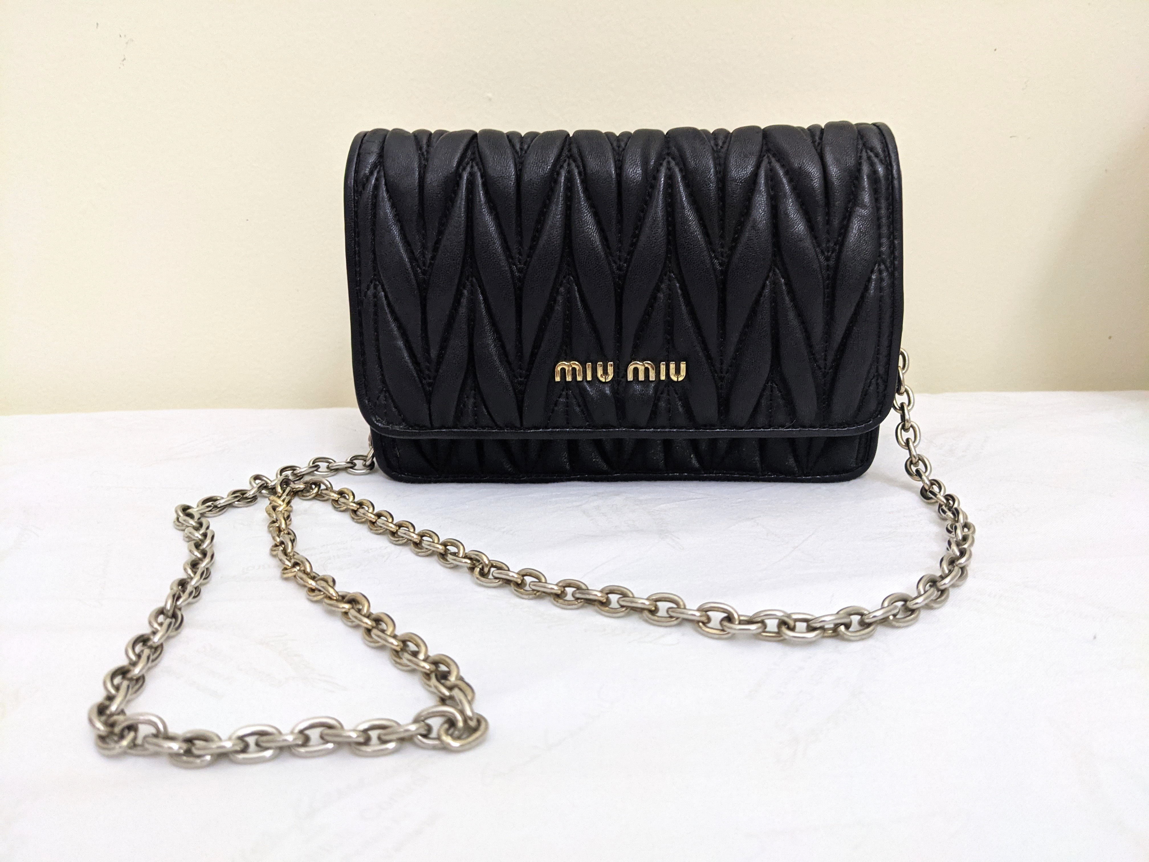 MIU MIU Matelassé Sling Bag, Luxury, Bags & Wallets on Carousell