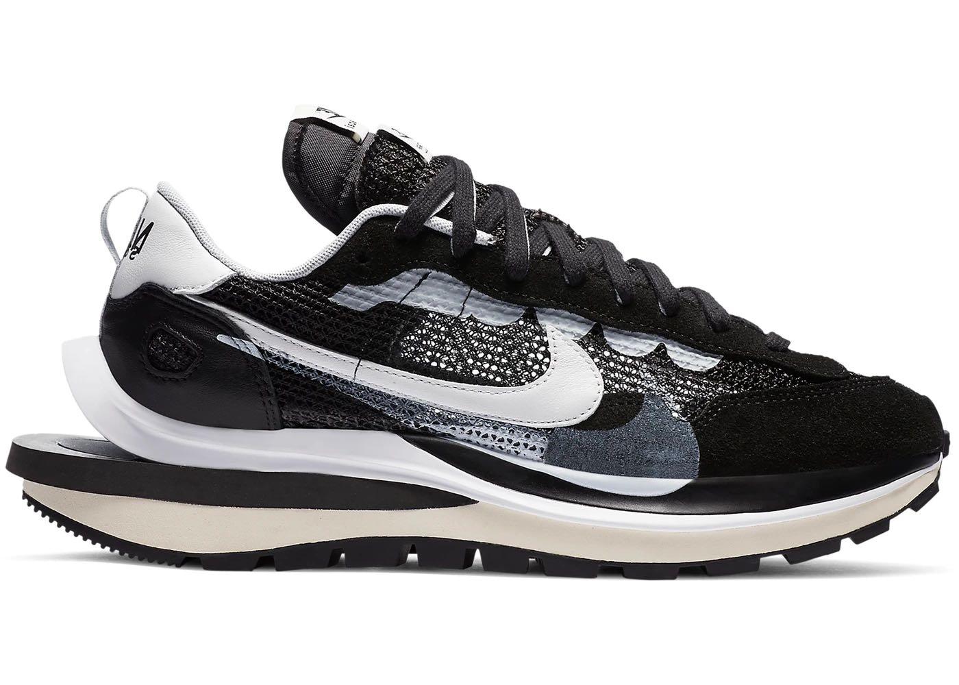 nike vaporwaffle sacai black white mens