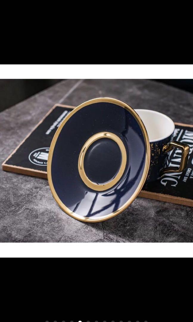 Nordic Golden Coffee Cup Set (Category: Coffee & Tea Tableware) located in Taguig. Submitted by endlessbliss_ph (Listing ID 1055255294, Image 3). Description: Set includes a saucer, spoon and cup. Available colors:white,black,green &blue . Swipe left for exact measurements. FOR PRE-ORDER 5-12 days ETA, usually arrives earlier.