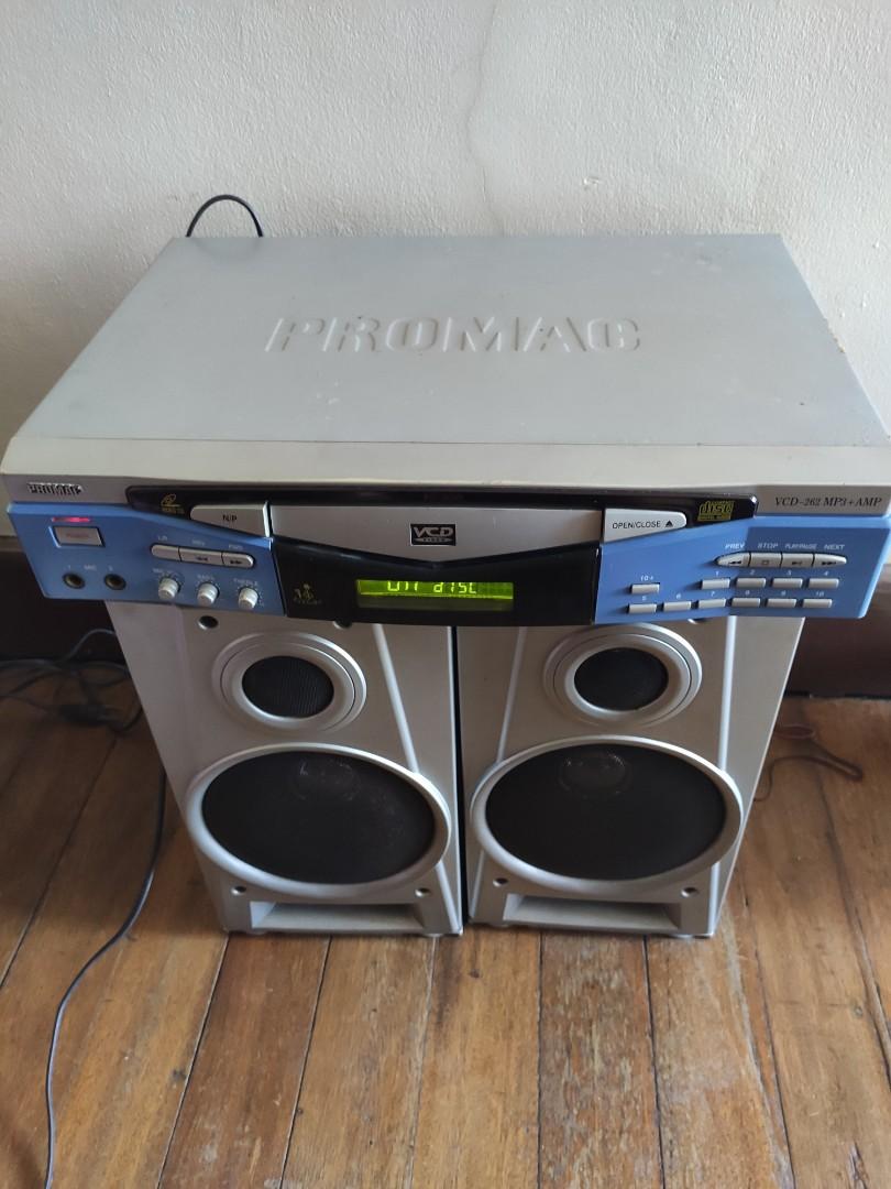 Old Promac VCD-262 MP3+AMP (Category: Portable Music Players) located in Paranaque City. Submitted by daddyu (Listing ID 1055211470, Image 1). Description: Old Promac VCD-262 MP3 with 2 box Amplifier. Di na maopen ang VCD player. Matagal n nkatago.for pickup!.