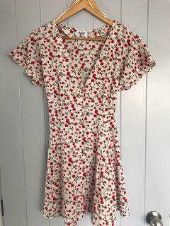 Princess Polly summer floral dress, button up front