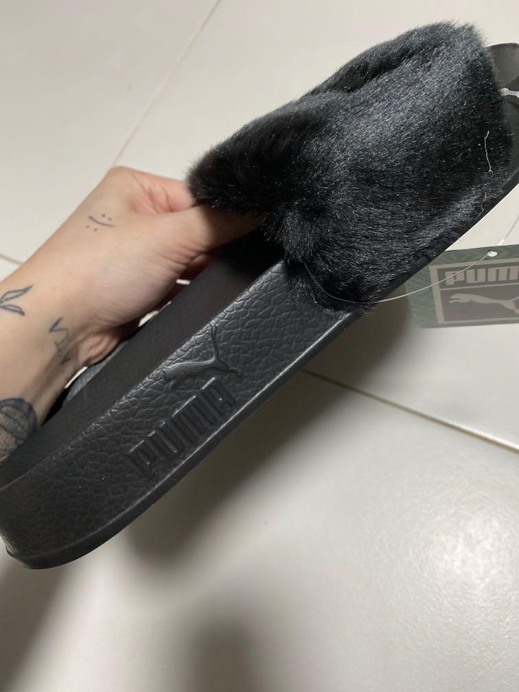 Puma Fenty Slides Black Women s Fashion Footwear Flipflops and Slides on Carousell