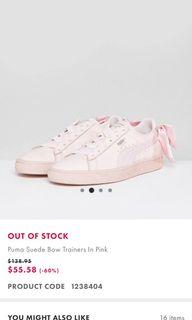 Puma suede bow sneaker pink