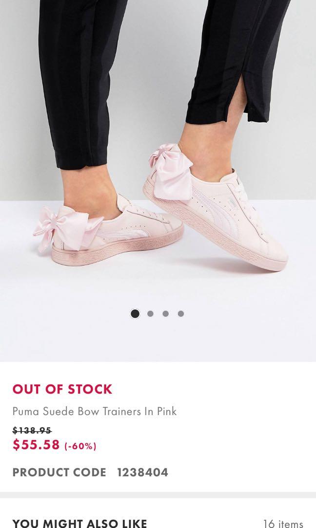 Puma suede bow sneaker pink