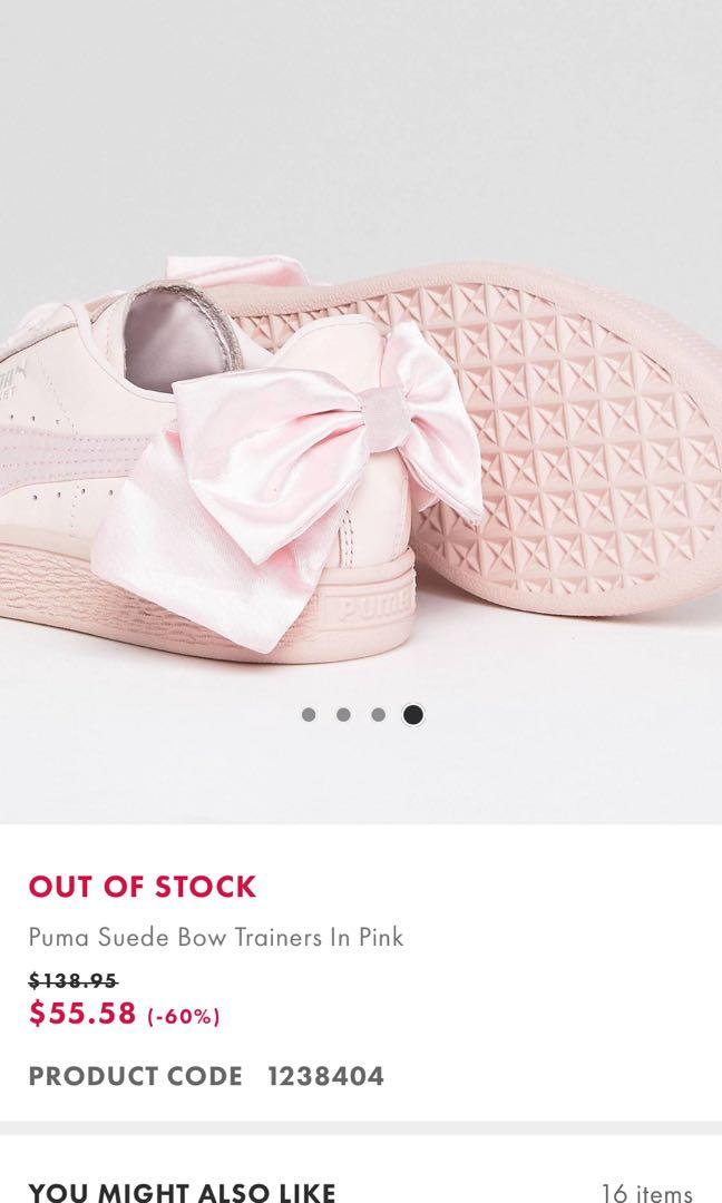 Puma suede bow sneaker pink