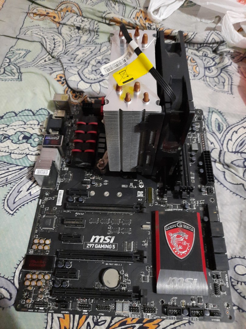 (read description) Z97 gaming 5 mobo + i5 4590 cpu + heatsink cooler
