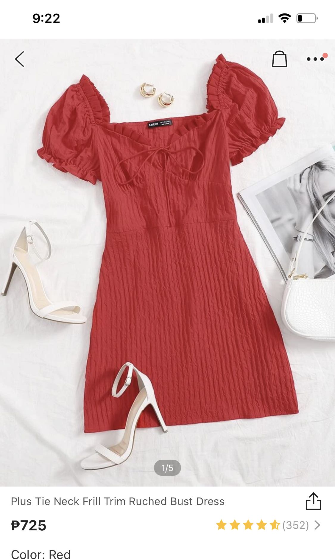 Shein Red Dress Women S Fashion Clothes Dresses Skirts On Carousell Plaid print button front overshirt. shein red dress