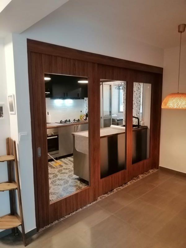 Solid Wooden Sliding Door, Home Services, Renovations on Carousell