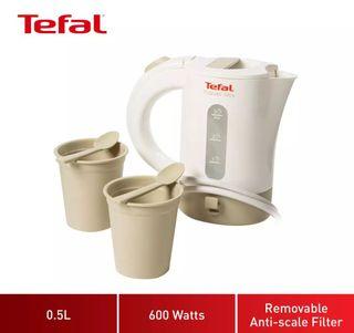 Tefal Travel City kettle with 2 cups and spoons