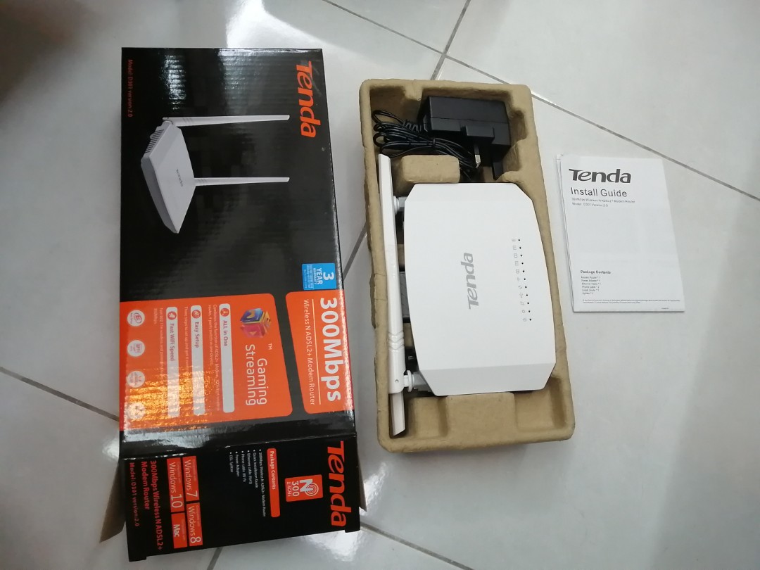 Tenda D301 v2 wireless router, Computers & Tech, Parts & Accessories ...
