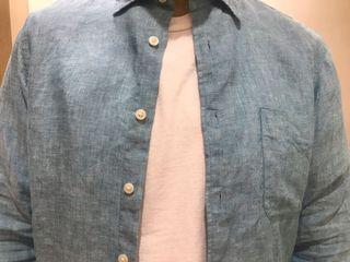 Uniqlo 水水ㄉ藍休閒襯衫 #冬出清