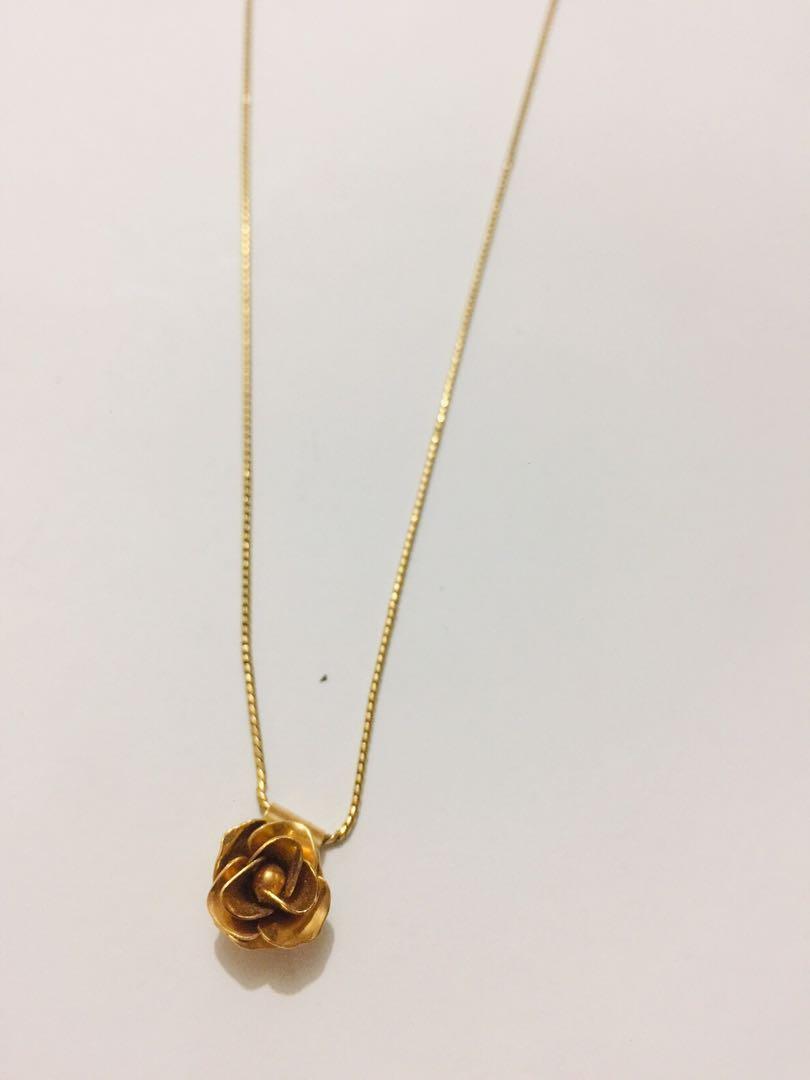 Vintage Avon Rose necklace 14KT GF 