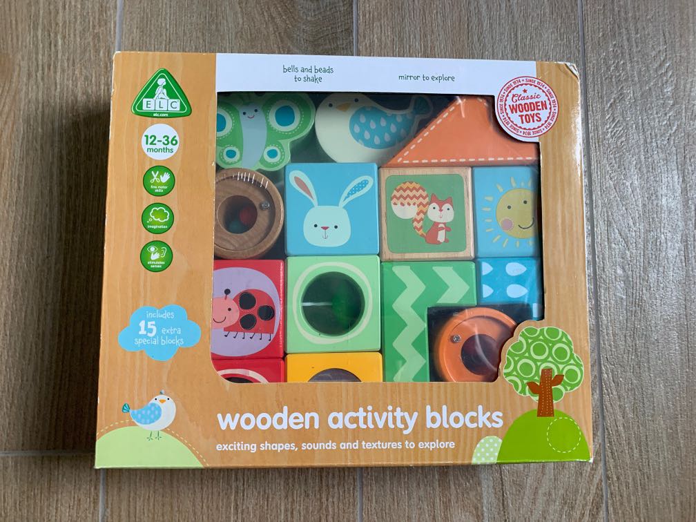 Wooden Activity Blocks, Babies & Kids, Baby Nursery & Kids Furniture, Kids' Tables & Chairs on