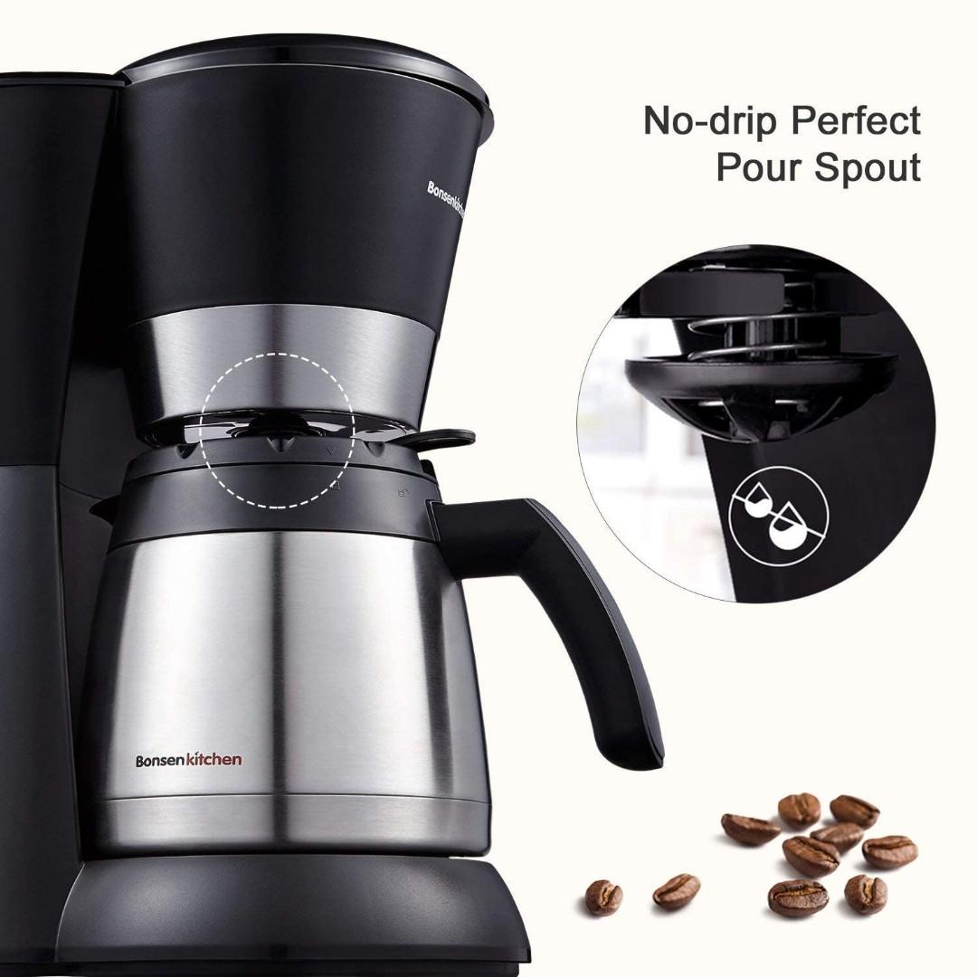 WTS BonsenKitchen CM8761 Coffee Maker Machine 10 Cup, TV & Home