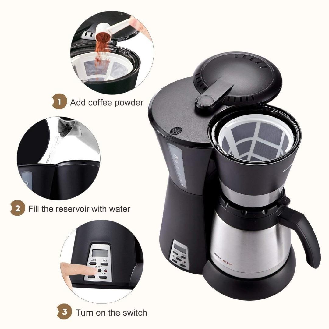WTS BonsenKitchen CM8761 Coffee Maker Machine 10 Cup, TV & Home