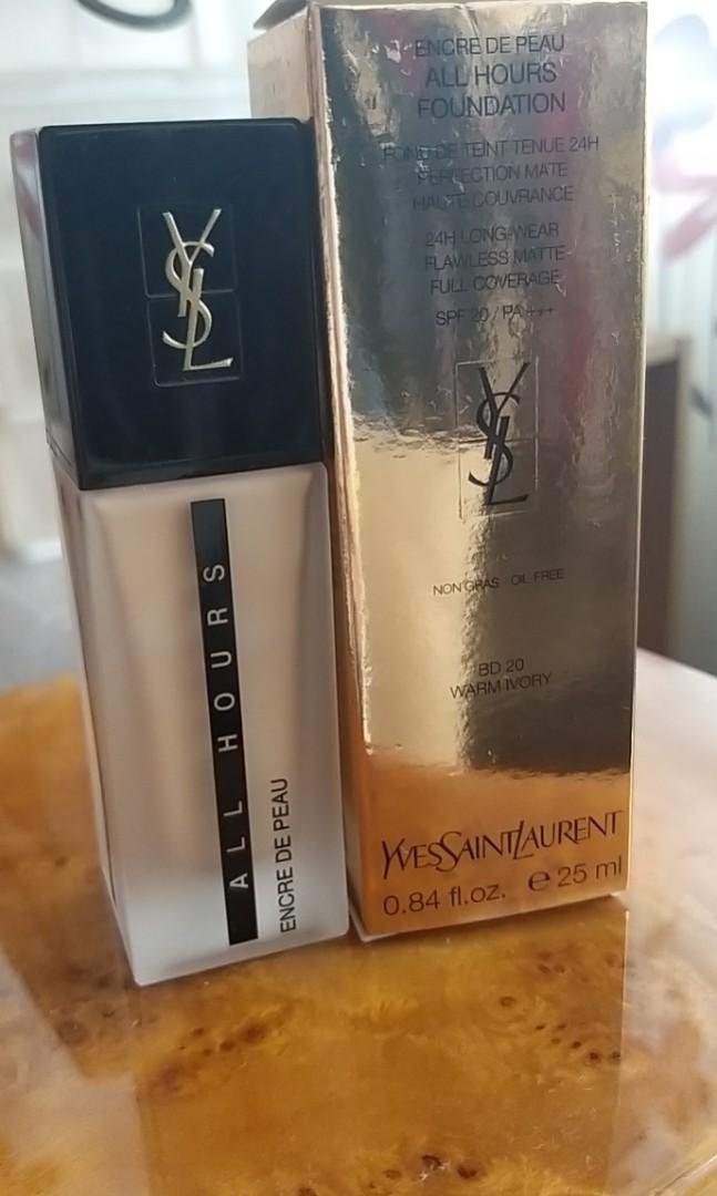 YSL All Hours Foundation BD20 Warm Ivory Beauty Personal Care