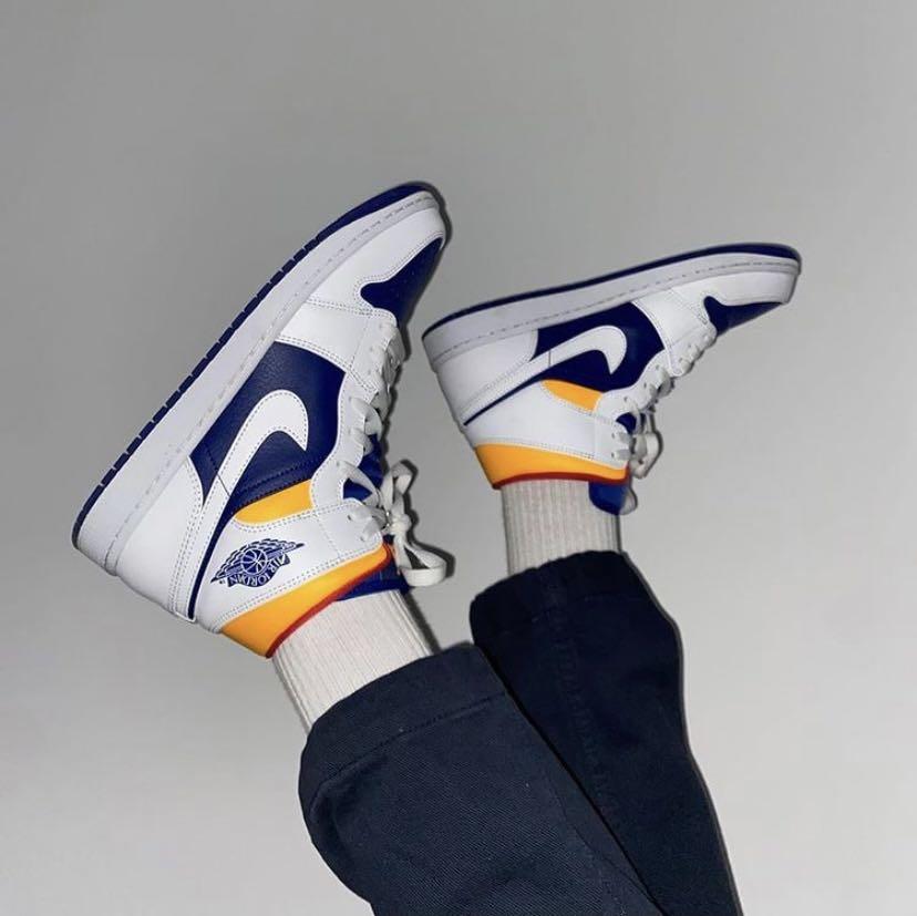 Air Jordan 1 Mid Royal Blue Laser Orange Luxury Sneakers Footwear On Carousell Air Jordan 1 Mid Royal Blue Laser Orange Luxury Sneakers Footwear On Carousell