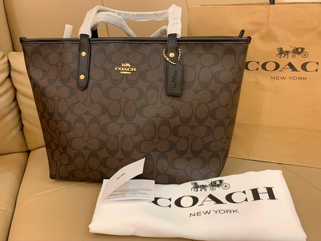 Authentic coach women monogram shoulder in dark brown bag handbag 58292,  Luxury, Bags & Wallets on Carousell