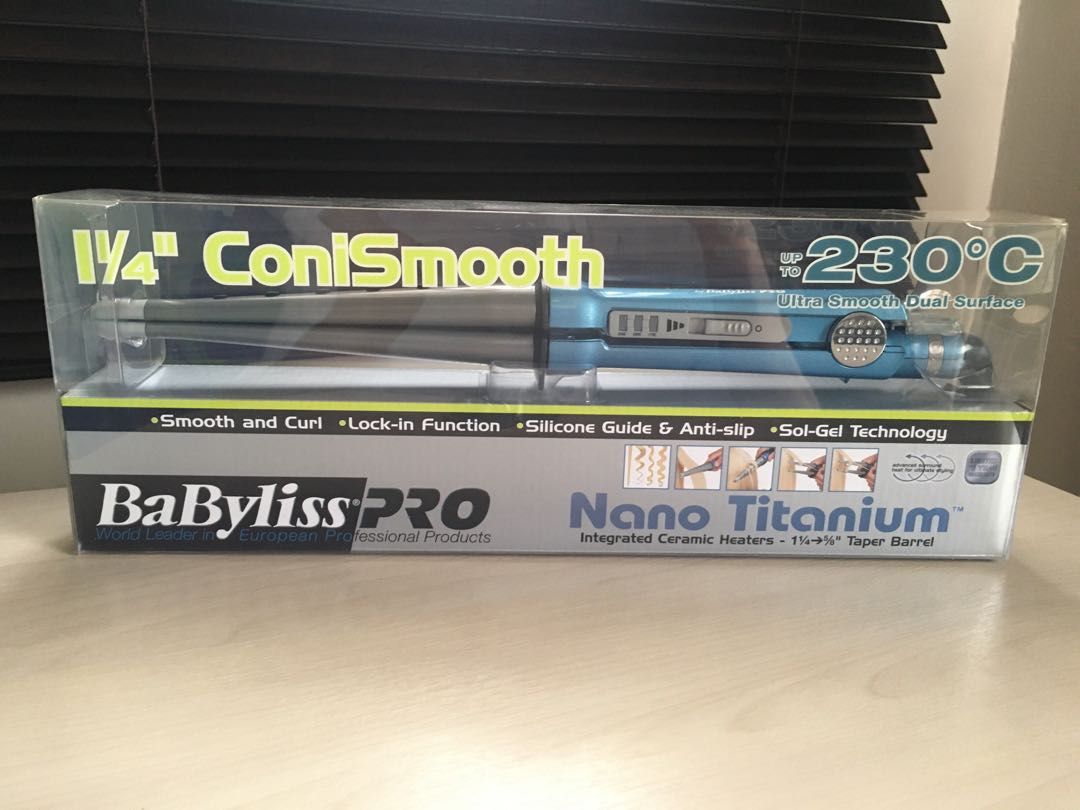 BaBylissPRO Nano Titanium 1 5 8 ConiStraight Ceramic Iron Straight Curl