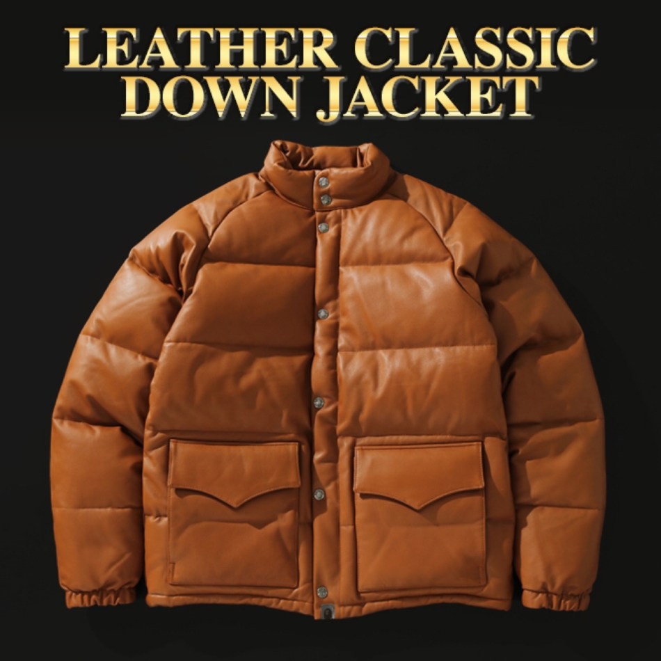 Bape Leather Classic Down Jacket tidyformoney