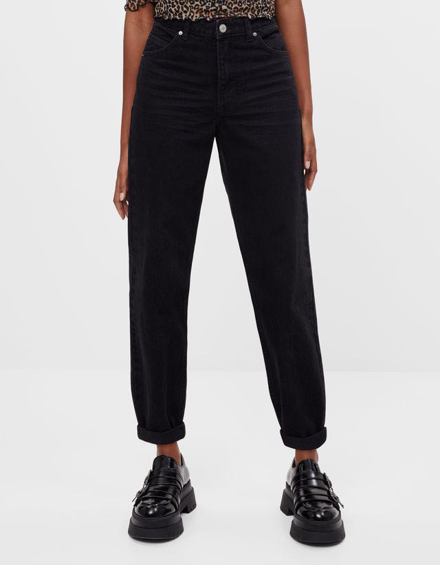 bershka mom jeans straight leg