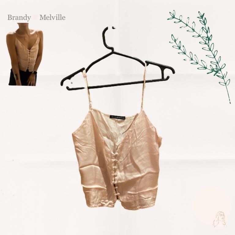 cream satin tank top