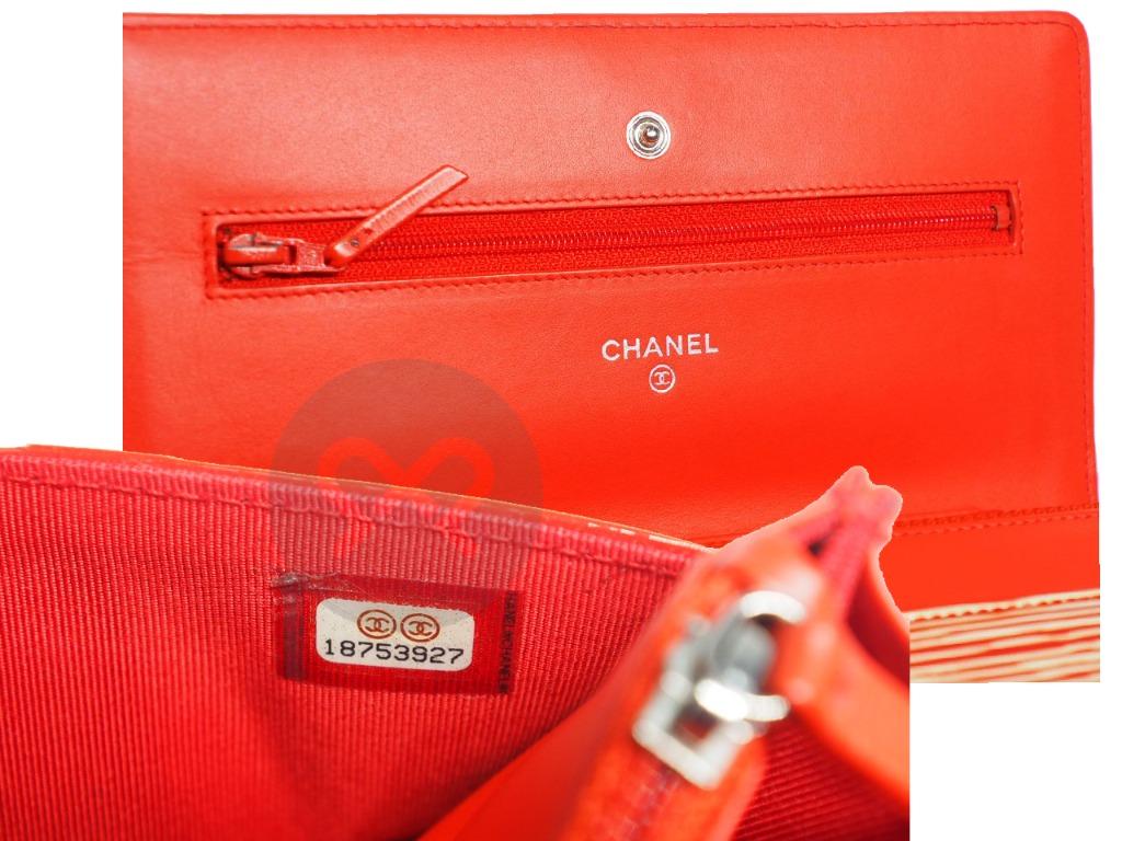 Chanel 18753927 Limited Edition Orange/ Striped Patent Leather 