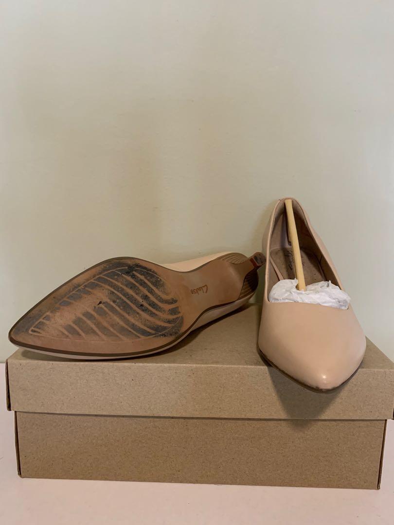 Clarks Linvale Jerica Blush Leather Heels