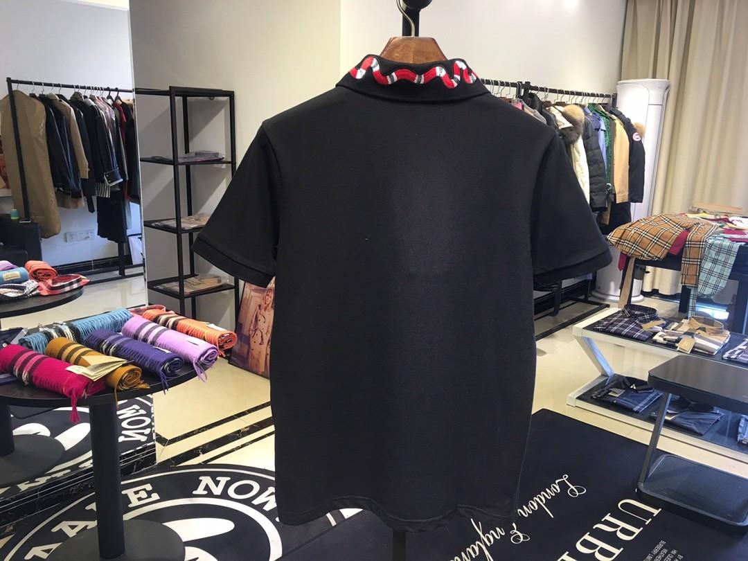 Embroidered bee snake collar Gucci mens polo shirt Men s Fashion