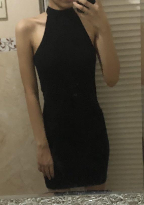Forever 21 Black Halter Mini Dress