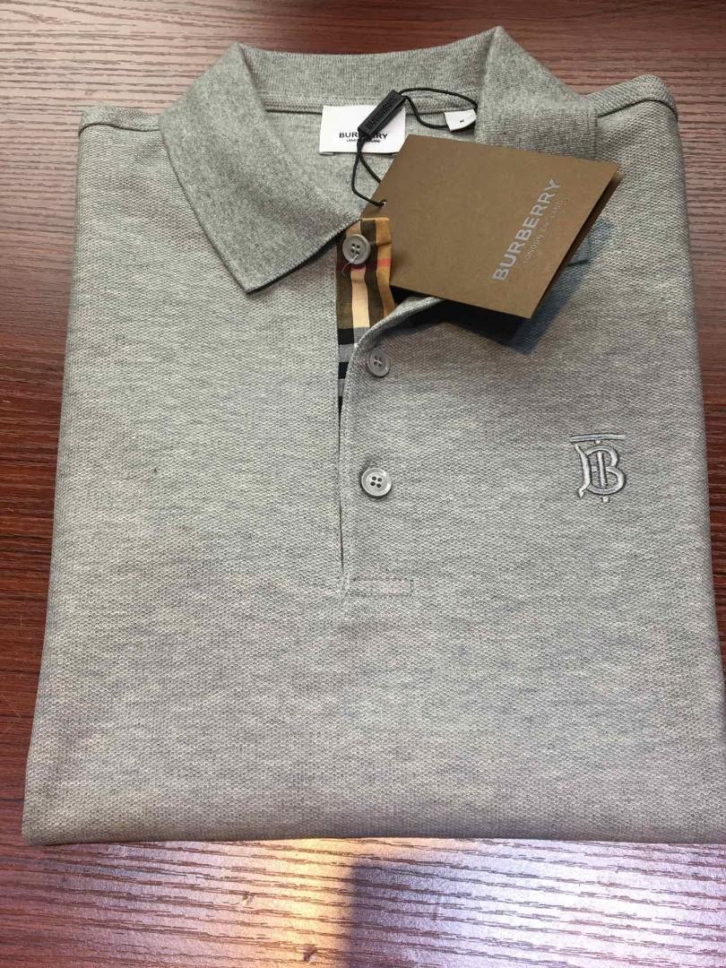 Gray polo mens Burberry Men's Tops & Sets, Tshirts & Polo Shirts Carousell