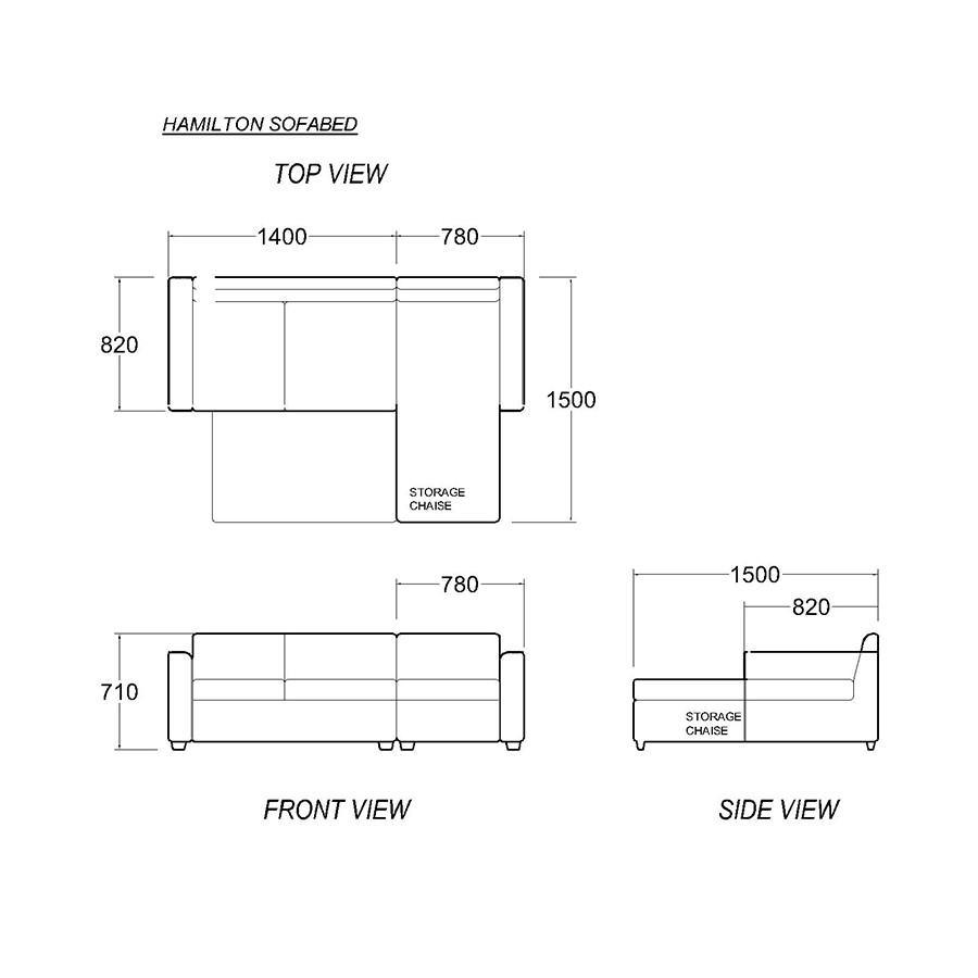 PREOWNED Hamilton LShaped Sofa Bed with Storage, Furniture & Home Living, Furniture, Sofas on