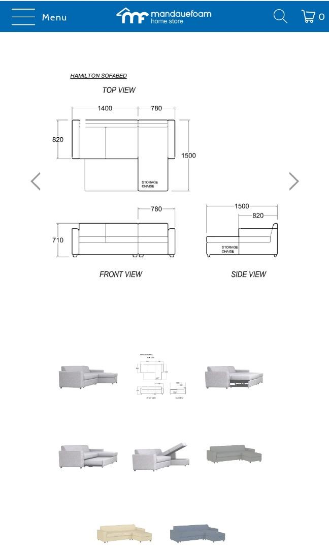 PREOWNED Hamilton LShaped Sofa Bed with Storage, Furniture & Home Living, Furniture, Sofas on