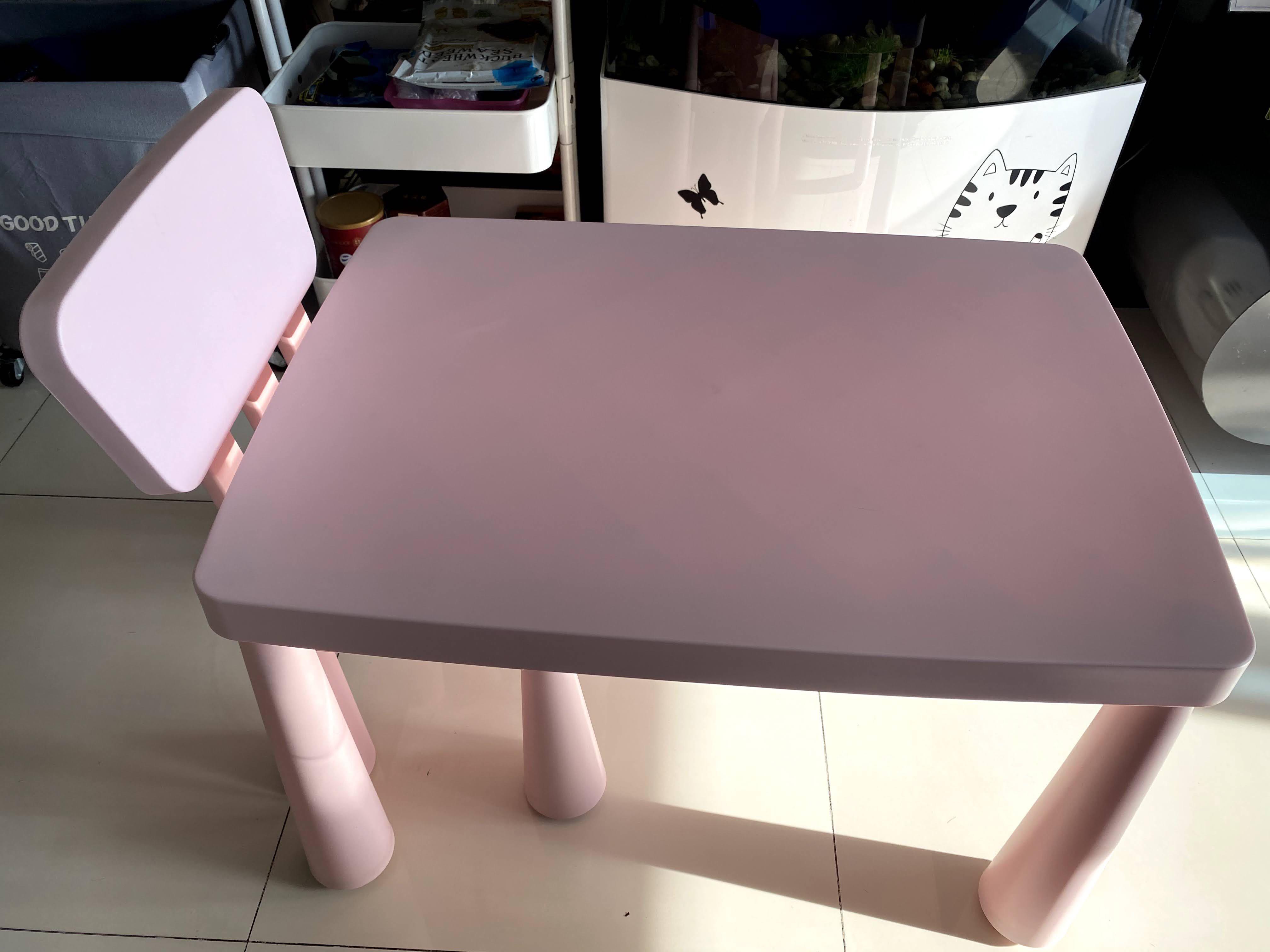 IKEA kids table and chair pink, Babies & Kids, Baby Nursery & Kids