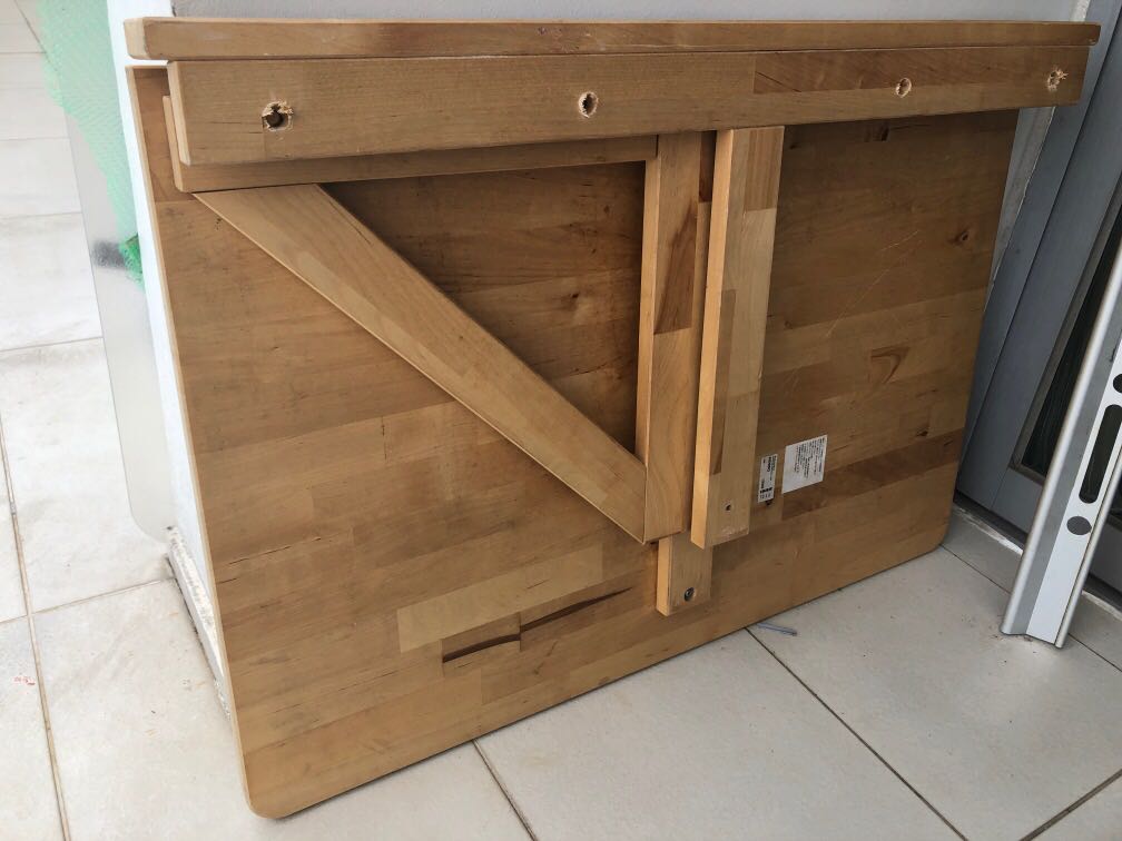 IKEA NORBO FOLDING TABLE, Furniture, Tables & Chairs on Carousell