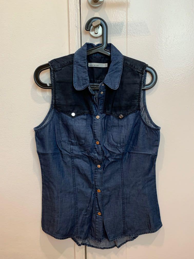 Karen millen denim shirt clearance
