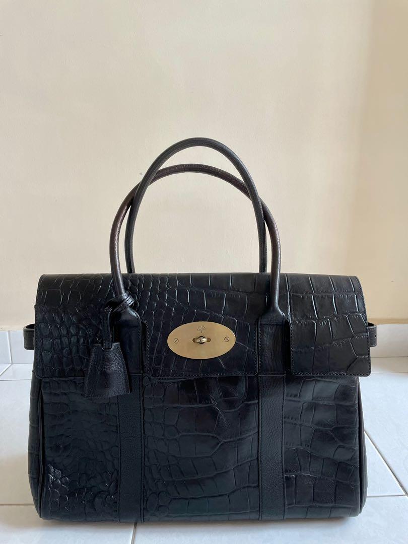 Mulberry black croc purse top