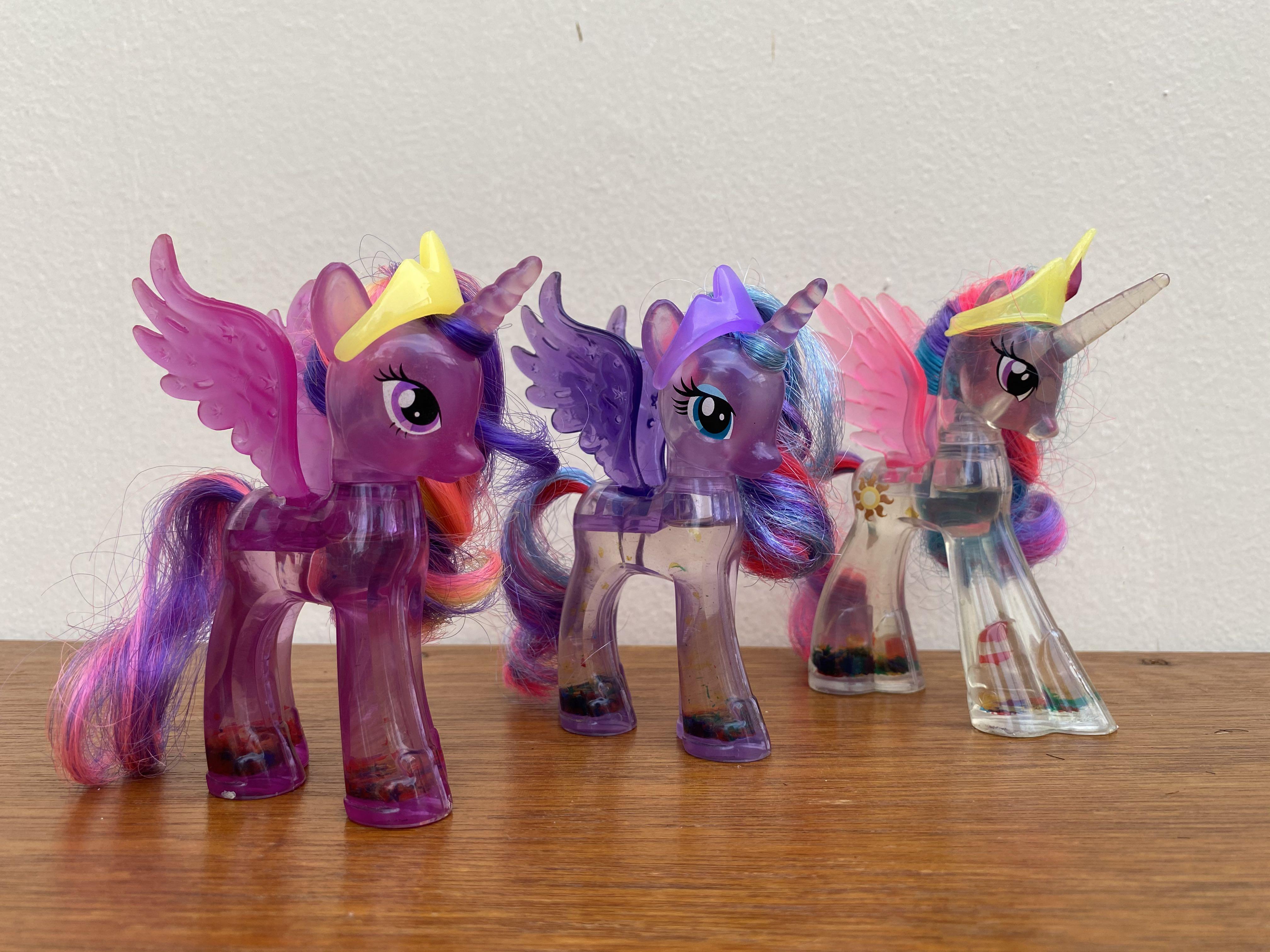 My Little Pony Friendship is Magic Water figurines (Twilight sparkle/ Princess Luna/Princess Celestia), Hobbies & Toys, Toys & Games on Carousell