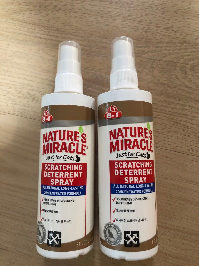 Nature S Miracle Scratching Deterrent Spray 236ml Last Bottle Pet Supplies For Small Animals Pet Accessories On Carousell