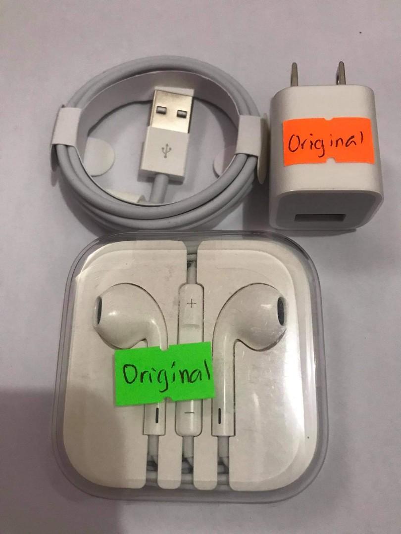 Original Apple iPhone Charger Lightning Cable 3.5mm jack Earpods Headset (Category: Portable Audio Accessories) located in San Juan City. Submitted by ajplata (Listing ID 1055581713, Image 2). Description: Original Apple iPhone Charger Lightning Cable 3.5mm jack Earpods Headset For Php 1,500 Charger only - Php 1,000 Headset only - Php 800 Guaranteed Original Galing mismo sa iPhone 6s plus Check all you want For pick up or delivery.