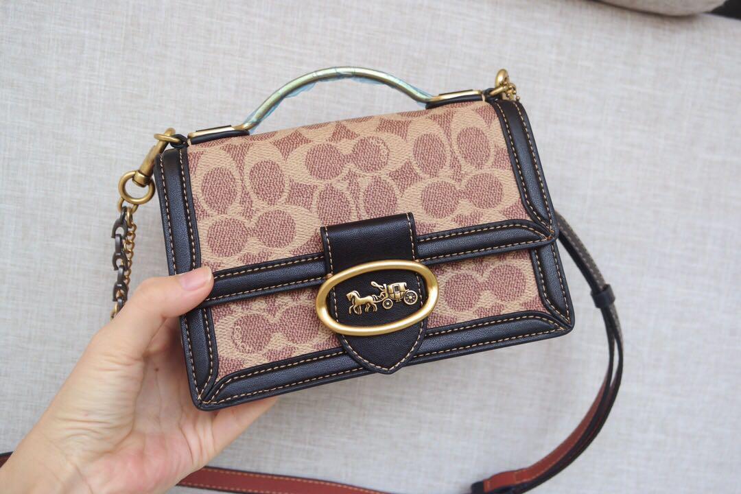 Original Coach Riley Top Handle 18 In Signature Canvas F739, Luxury ...
