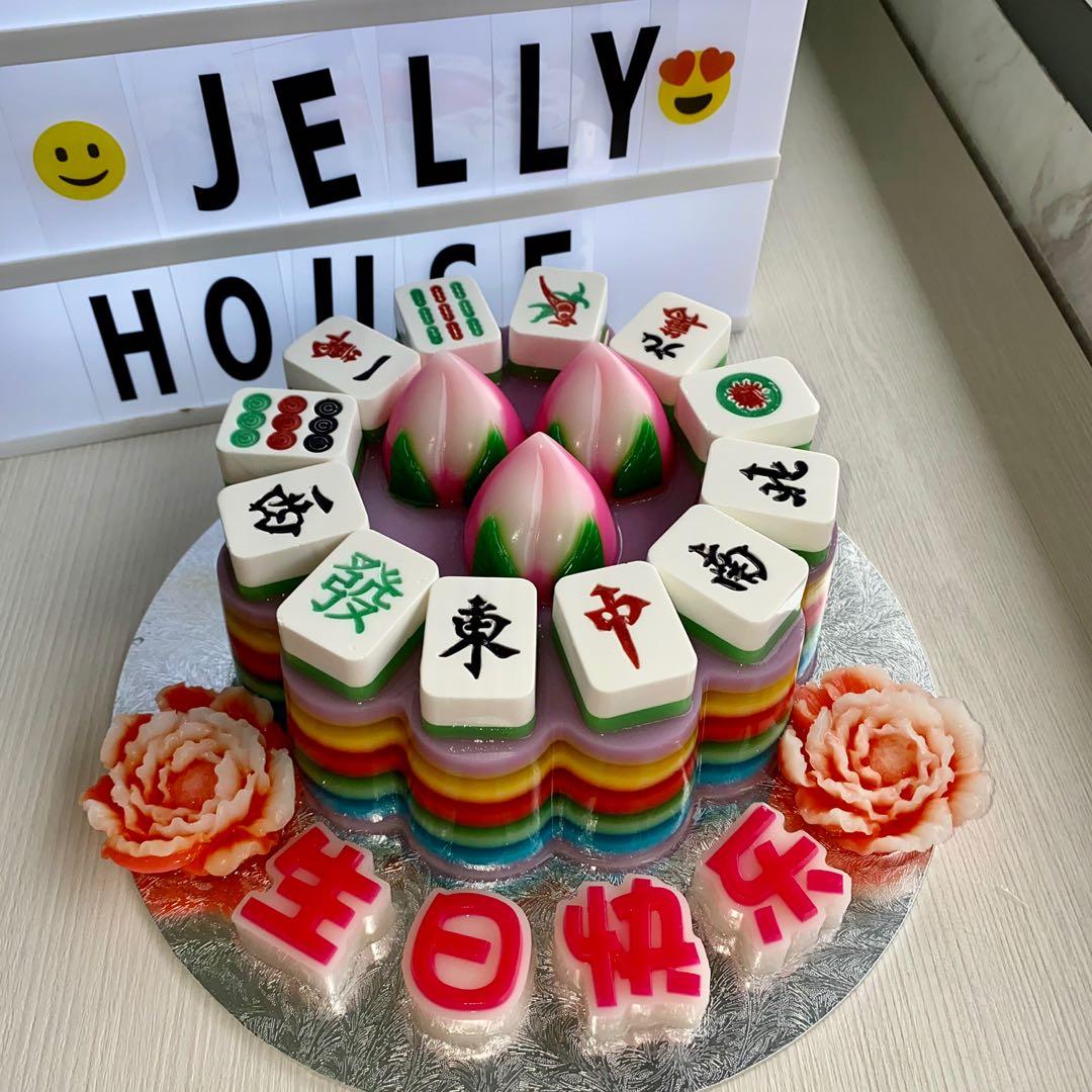 Peach Mahjong Flower Jelly Agar Agar Cake Food Drinks Homemade Bakes On Carousell