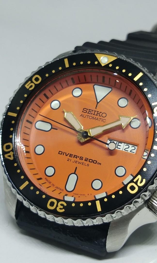 SEIKO Diver 200m  Japan Orange dial, Men's Fashion, Watches &  Accessories, Watches on Carousell