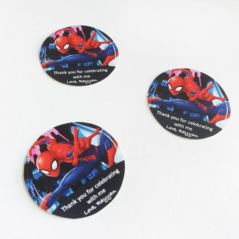 Spiderman Birthday Stickers, Hobbies & Toys, Stationery & Craft, Occasions  & Party Supplies on Carousell
