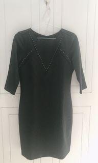 The Executive Black Studded Dress