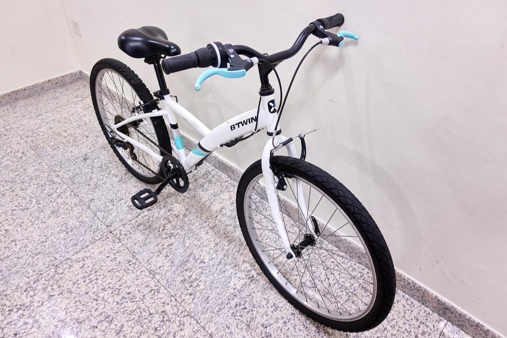 Used Decathlon BTwin Original 100 Kids' Hybrid Bike 24inch 6speed