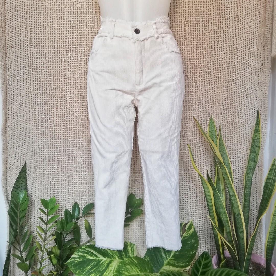 raw hem corduroy pants