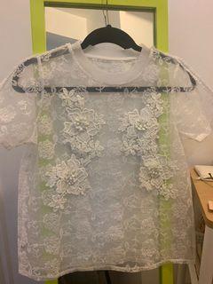 White see through blouse
